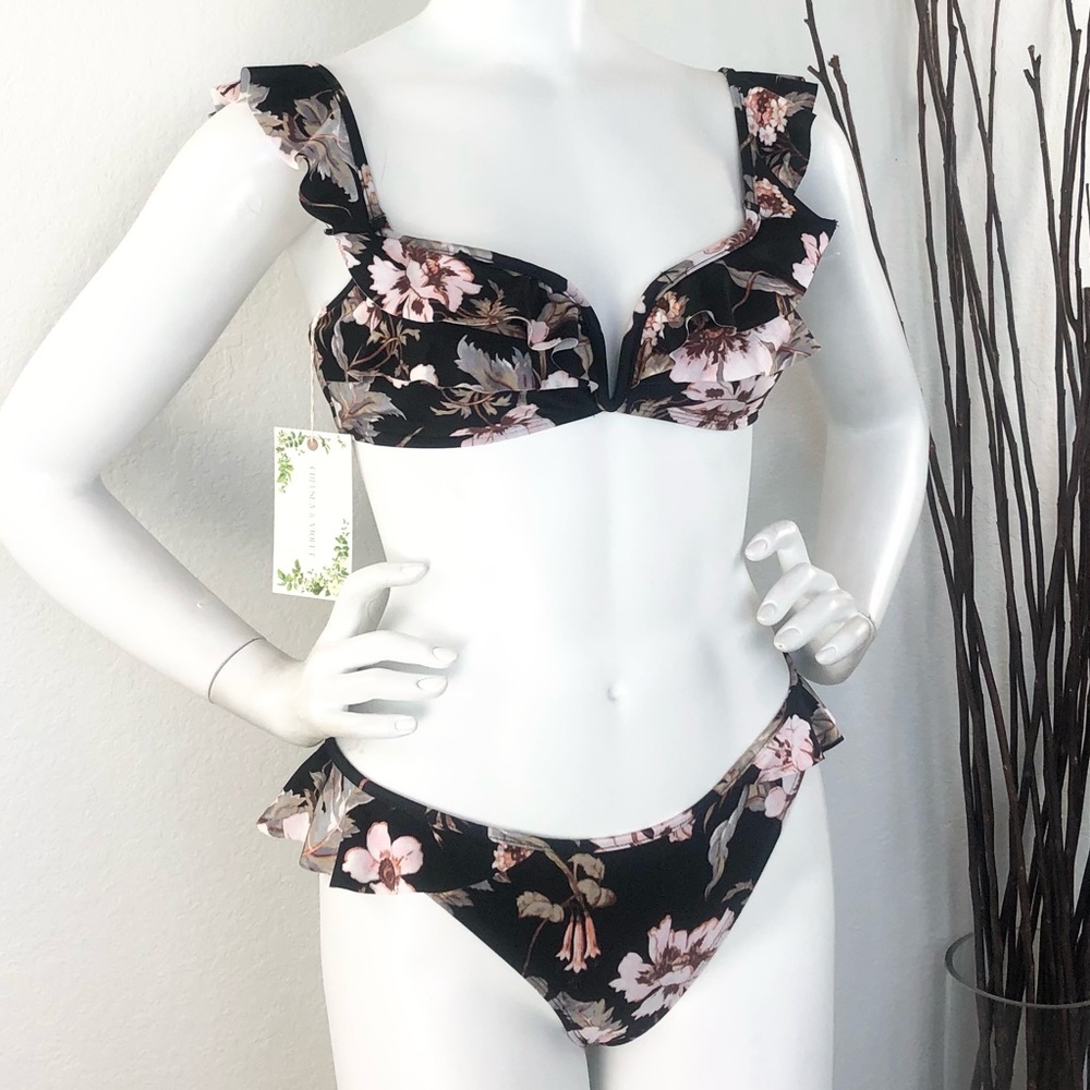 Chelsea & Violet | Floral Ruffle Bikini